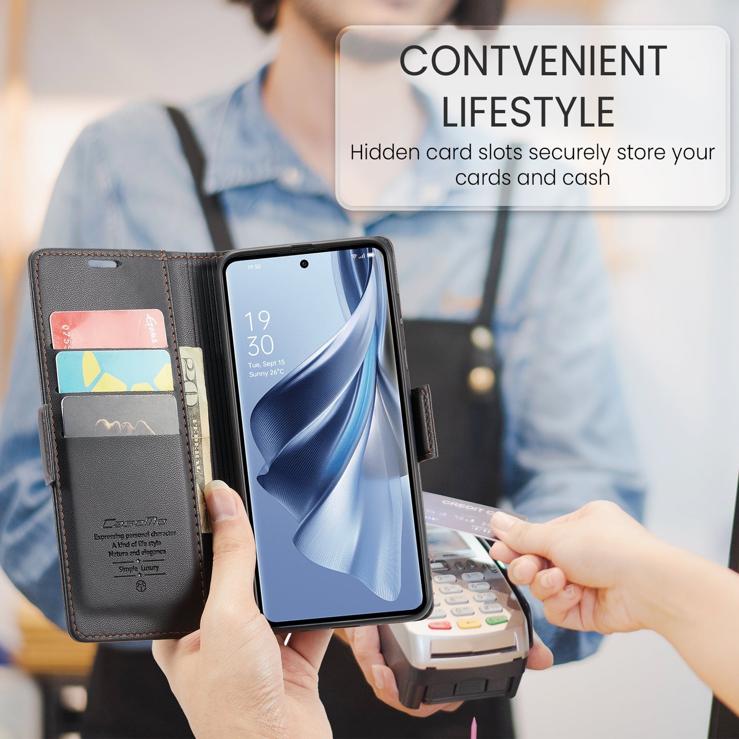 OPPO Reno10 5G／Reno10 Pro Leather Wallet Case - RFID Blocking, Stand Function, Card Slots