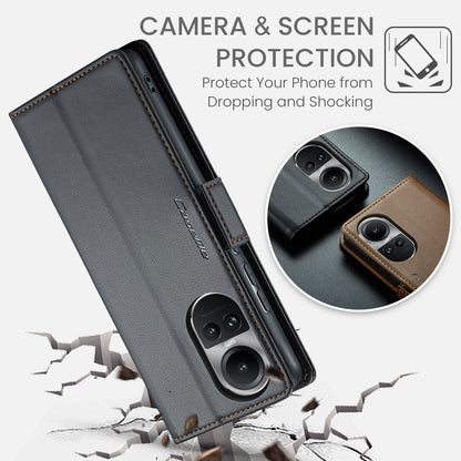 OPPO Reno10 5G／Reno10 Pro Leather Wallet Case - RFID Blocking, Stand Function, Card Slots