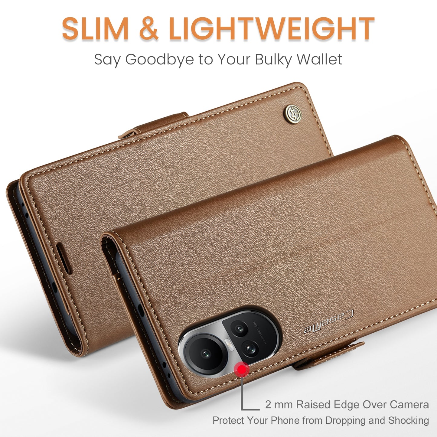 OPPO Reno10 5G／Reno10 Pro Leather Wallet Case - RFID Blocking, Stand Function, Card Slots