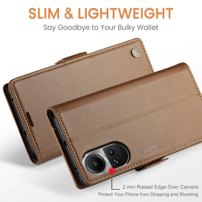 OPPO Reno10 5G／Reno10 Pro Leather Wallet Case - RFID Blocking, Stand Function, Card Slots