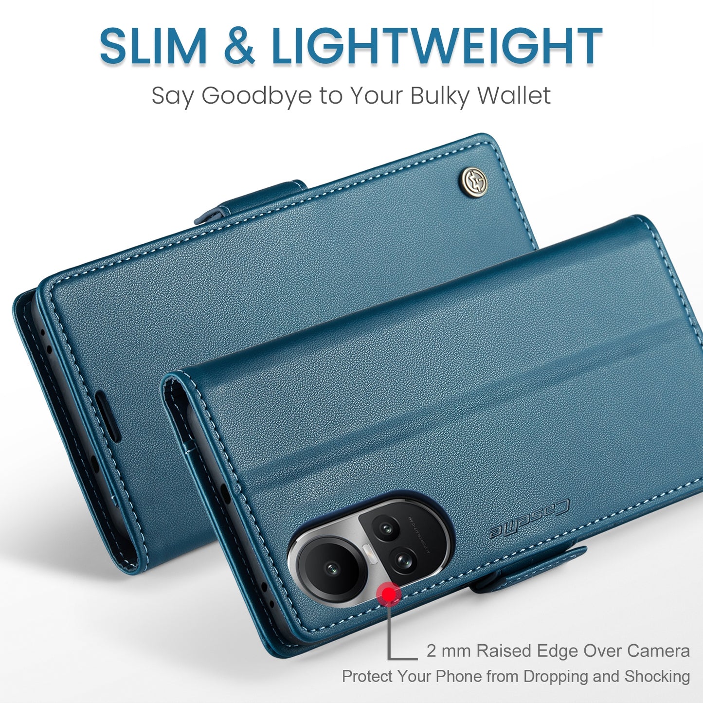 OPPO Reno10 5G／Reno10 Pro Leather Wallet Case - RFID Blocking, Stand Function, Card Slots