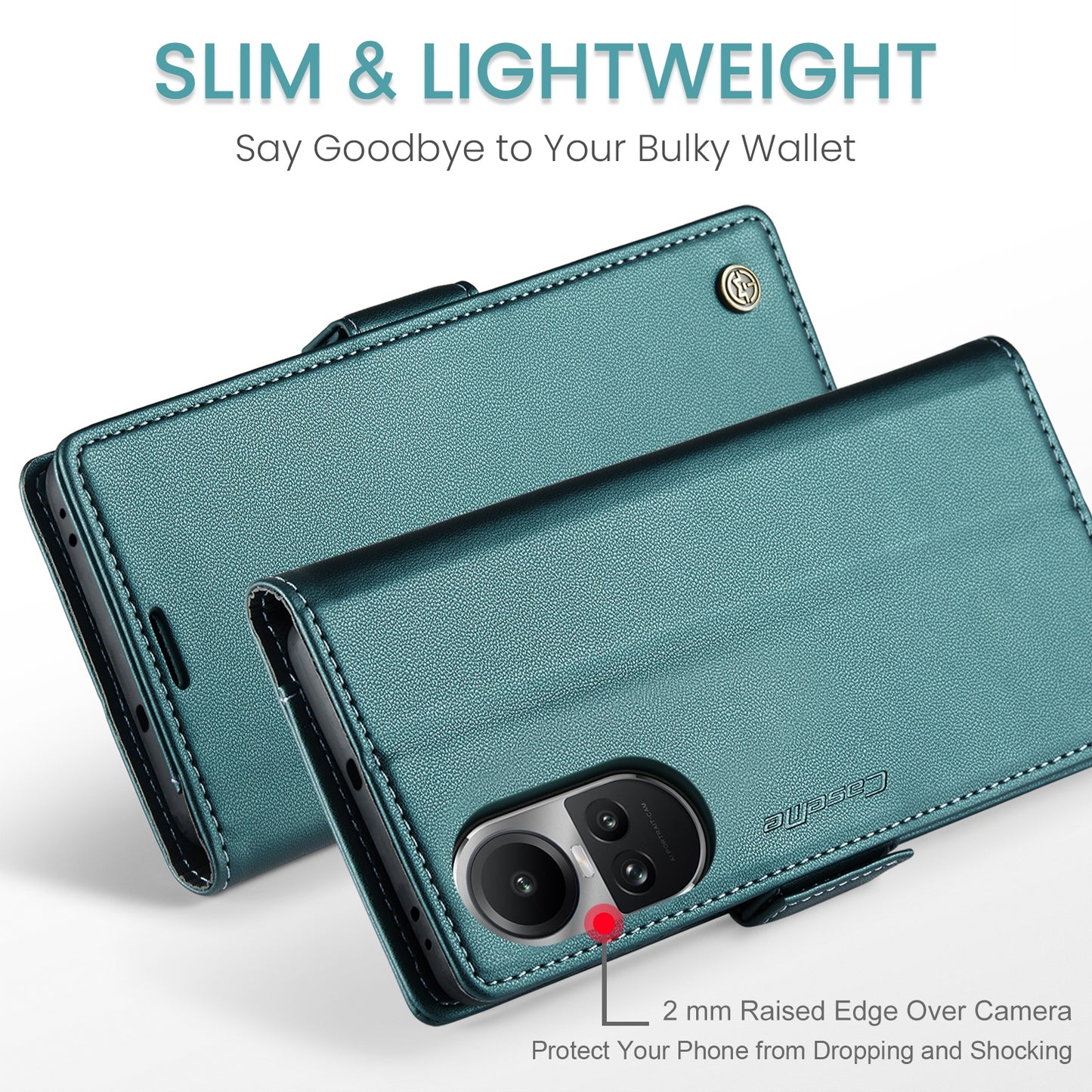 OPPO Reno10 5G／Reno10 Pro Leather Wallet Case - RFID Blocking, Stand Function, Card Slots