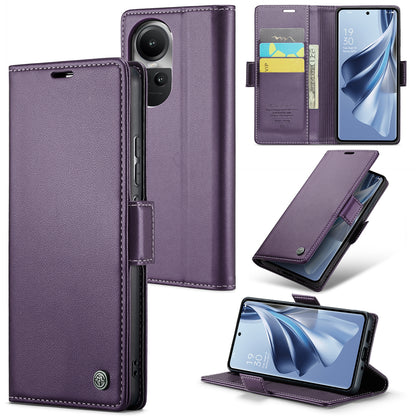 OPPO Reno10 5G／Reno10 Pro Leather Wallet Case - RFID Blocking, Stand Function, Card Slots