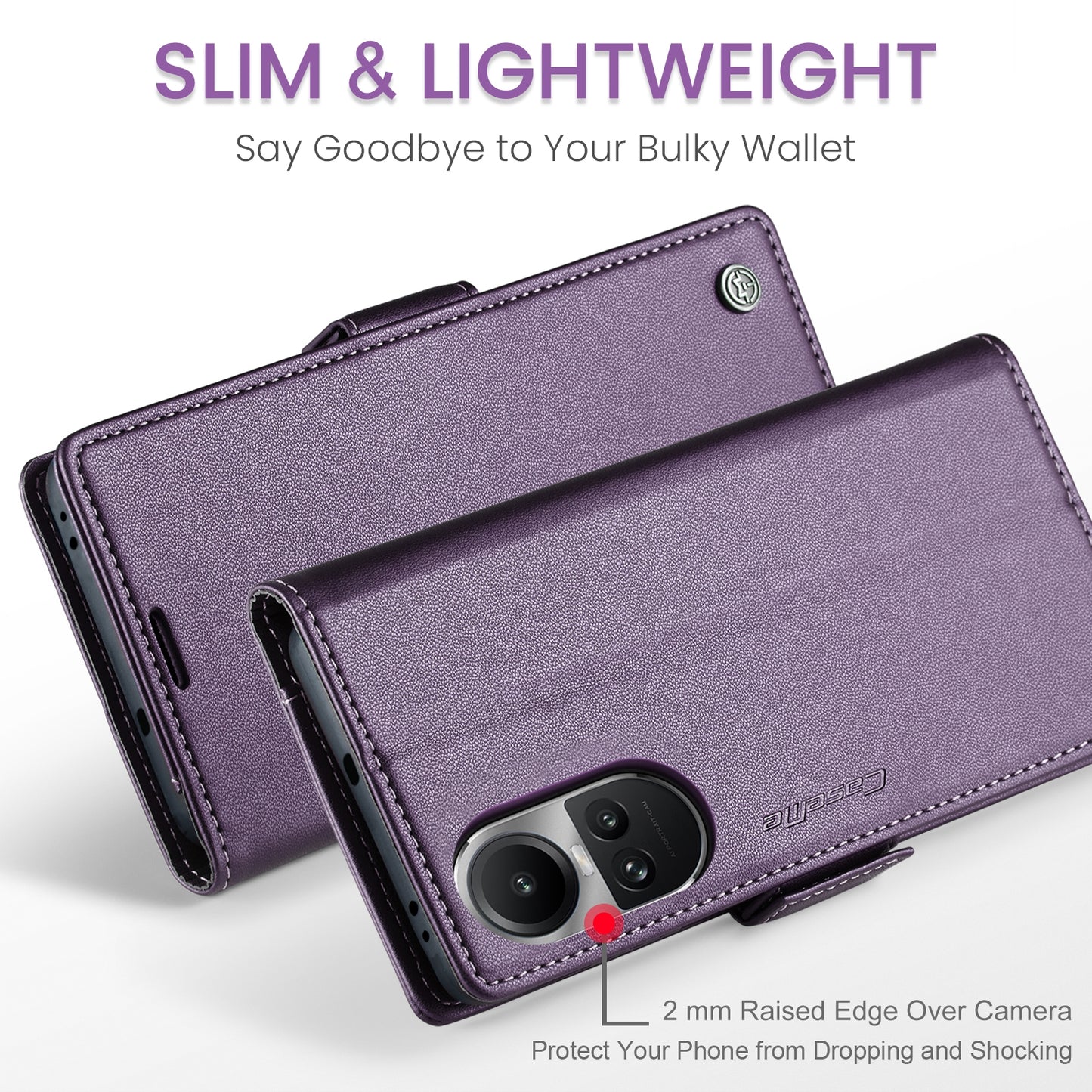 OPPO Reno10 5G／Reno10 Pro Leather Wallet Case - RFID Blocking, Stand Function, Card Slots