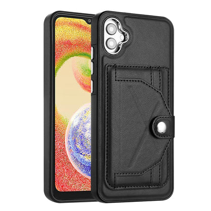 Samsung Galaxy M04 Shockproof Leather Phone Case with Card Holder - Stylish, Durable, and Convenient