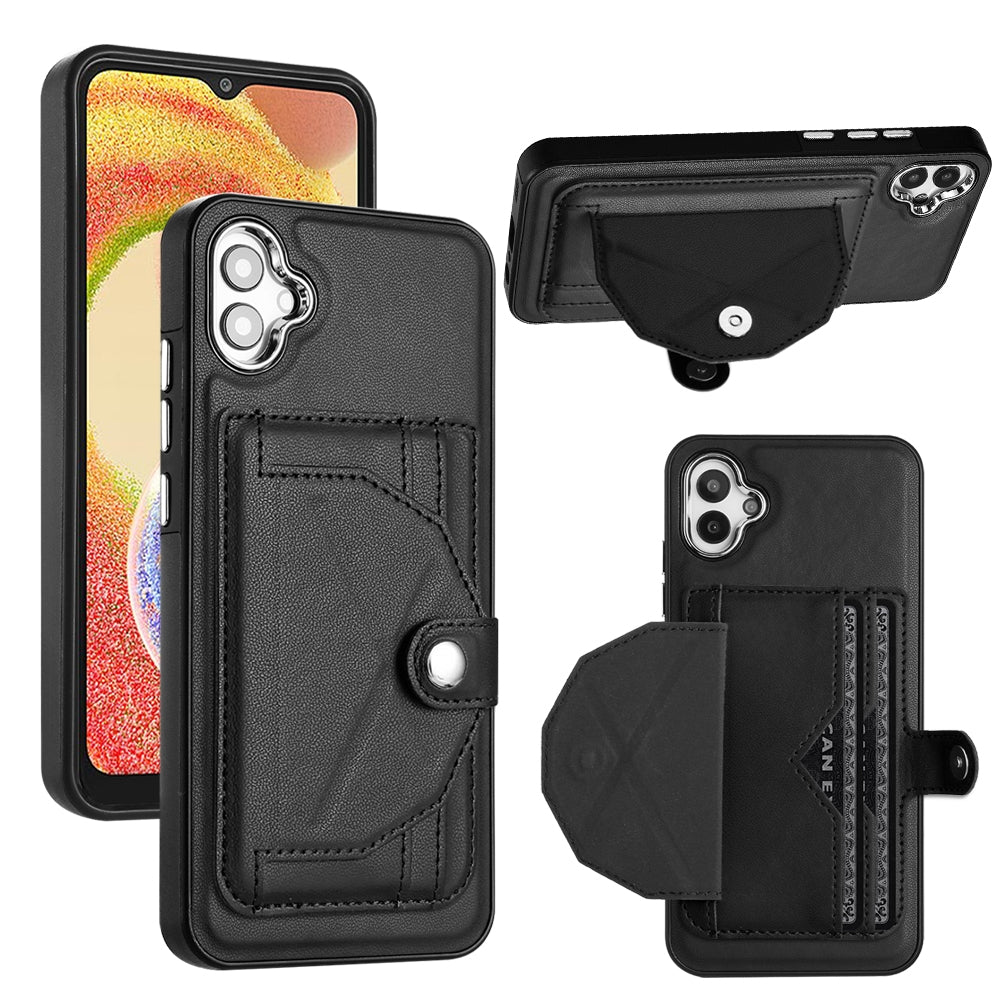 Samsung Galaxy M04 Shockproof Leather Phone Case with Card Holder - Stylish, Durable, and Convenient