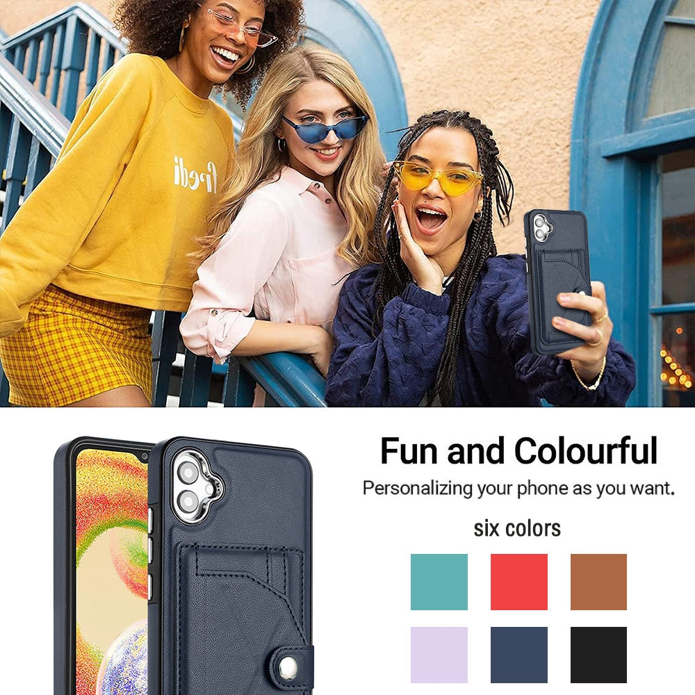 Samsung Galaxy F04 Shockproof Leather Phone Case with Card Holder - Stylish, Durable, and Convenient