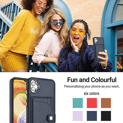 Samsung Galaxy M04 Shockproof Leather Phone Case with Card Holder - Stylish, Durable, and Convenient