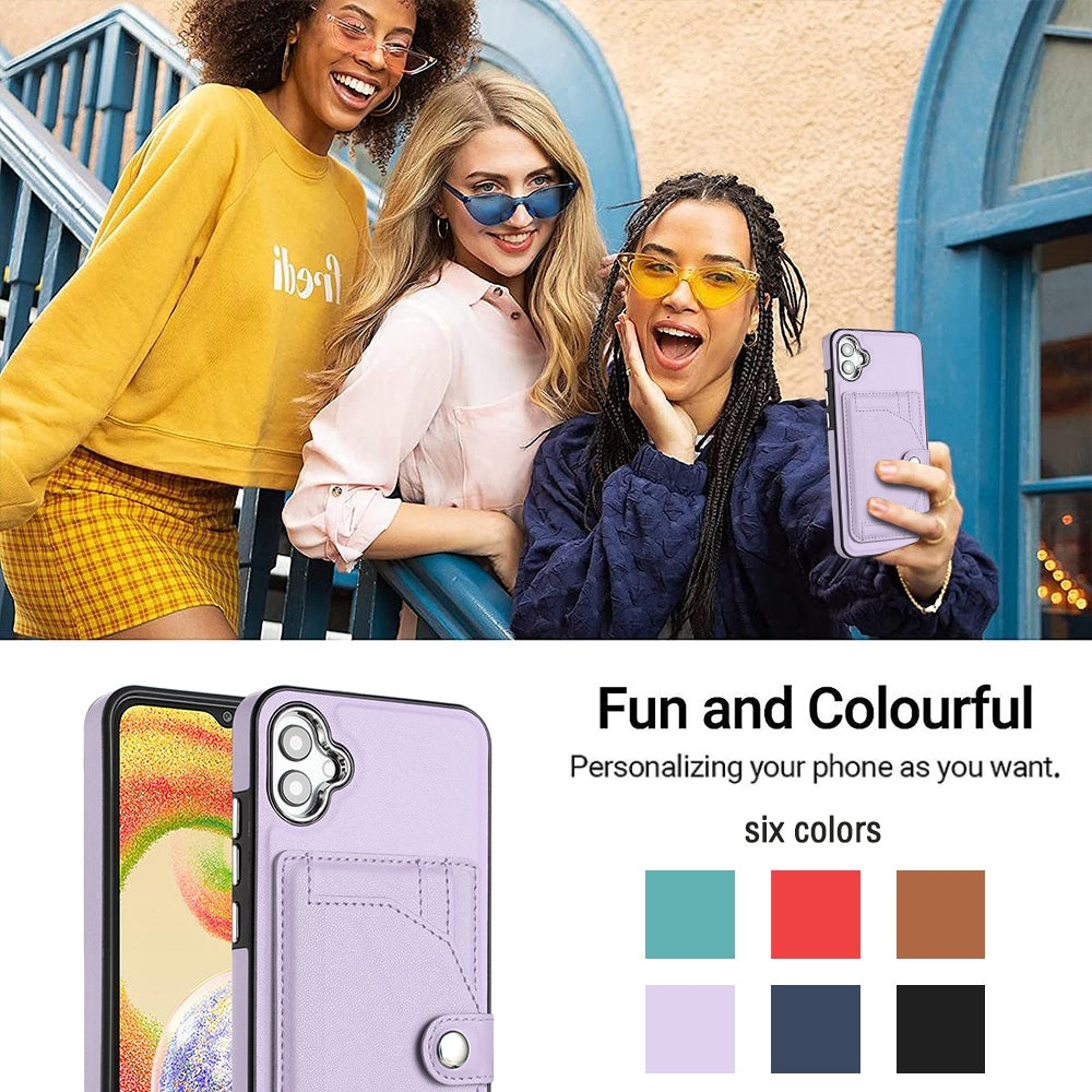 Samsung Galaxy A04E Shockproof Leather Phone Case with Card Holder - Stylish, Durable, and Convenient