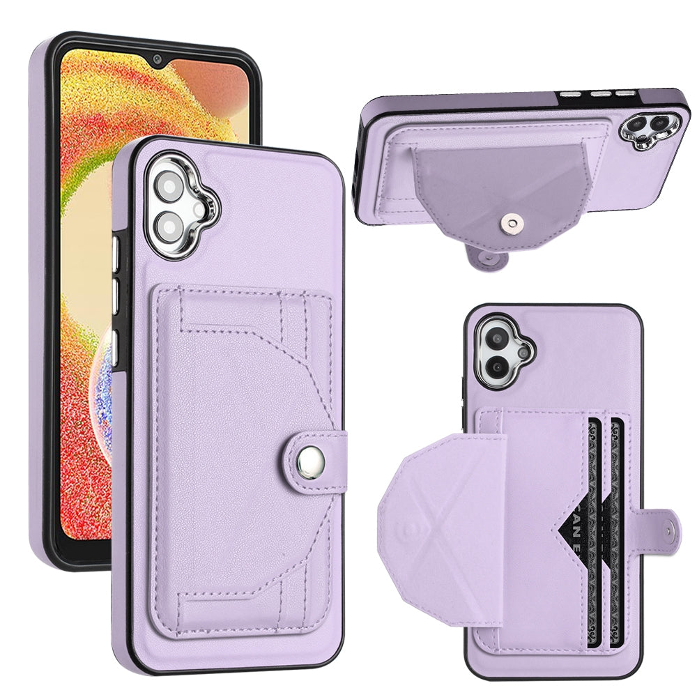 Samsung Galaxy M04 Shockproof Leather Phone Case with Card Holder - Stylish, Durable, and Convenient