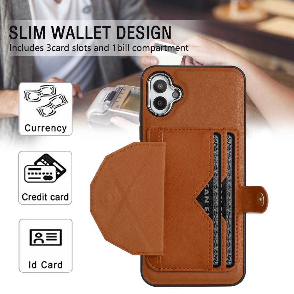 Samsung Galaxy A04E Shockproof Leather Phone Case with Card Holder - Stylish, Durable, and Convenient
