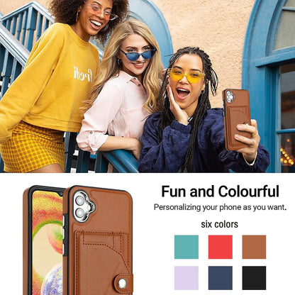 Samsung Galaxy A04E Shockproof Leather Phone Case with Card Holder - Stylish, Durable, and Convenient