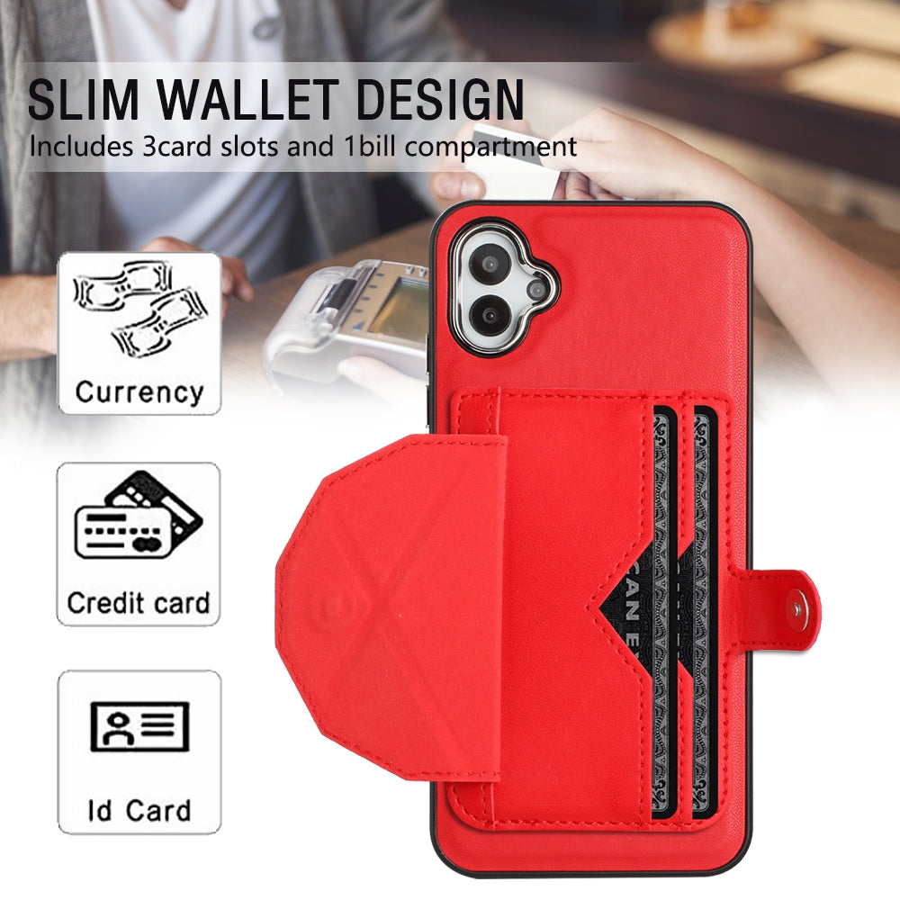 Samsung Galaxy A04E Shockproof Leather Phone Case with Card Holder - Stylish, Durable, and Convenient