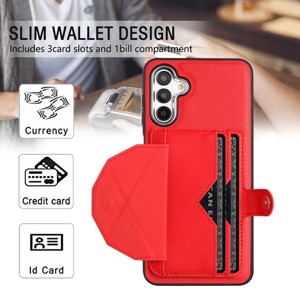 Samsung Galaxy A14 4G Shockproof Leather Phone Case with Card Holder - Stylish, Durable, and Convenient