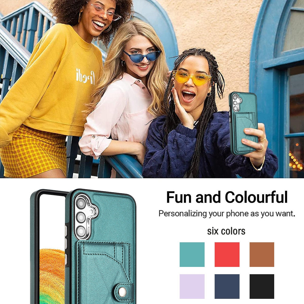 Samsung Galaxy A54 5G Shockproof Leather Phone Case with Card Holder - Stylish, Durable, and Convenient