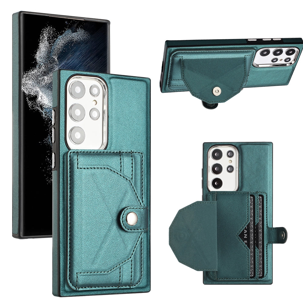 Samsung Galaxy S23 Ultra Shockproof Leather Phone Case with Card Holder - Stylish, Durable, and Convenient
