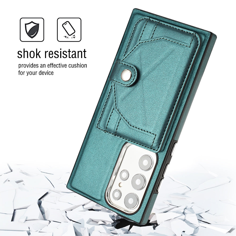 Samsung Galaxy S23 Ultra Shockproof Leather Phone Case with Card Holder - Stylish, Durable, and Convenient