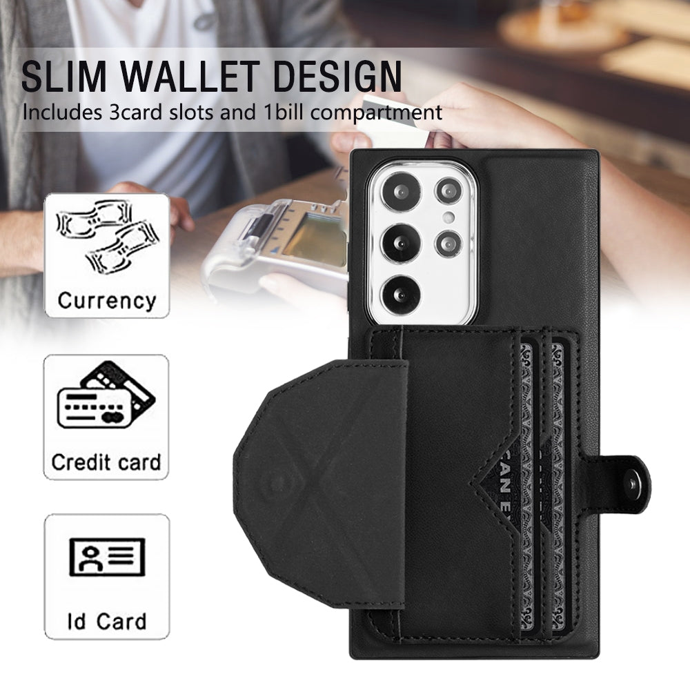 Samsung Galaxy S23 Ultra Shockproof Leather Phone Case with Card Holder - Stylish, Durable, and Convenient