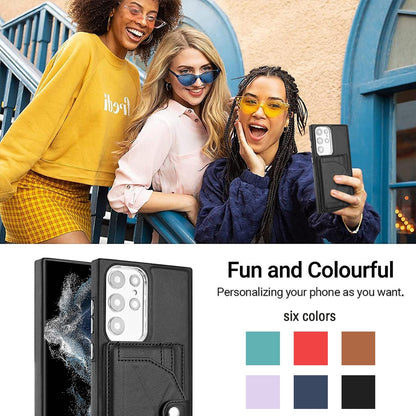 Samsung Galaxy S23 Ultra Shockproof Leather Phone Case with Card Holder - Stylish, Durable, and Convenient