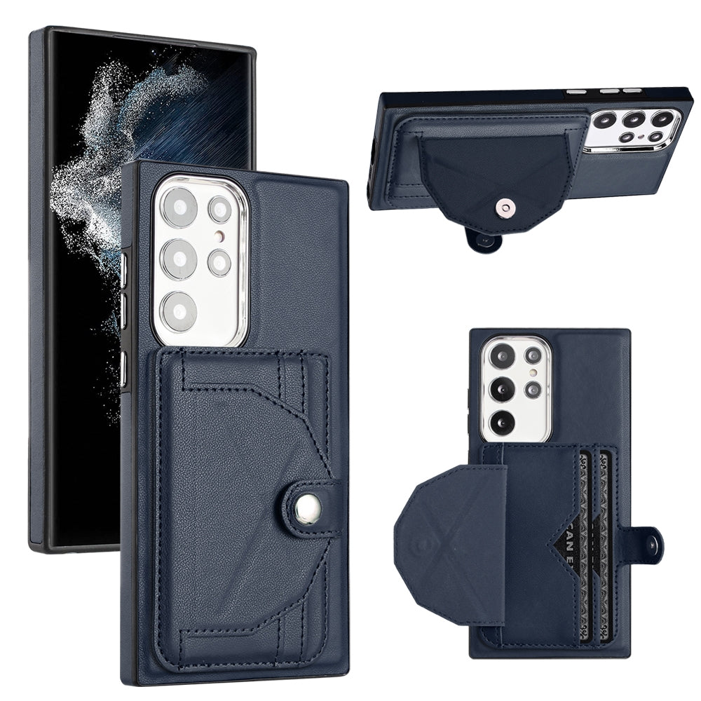 Samsung Galaxy S23 Ultra Shockproof Leather Phone Case with Card Holder - Stylish, Durable, and Convenient