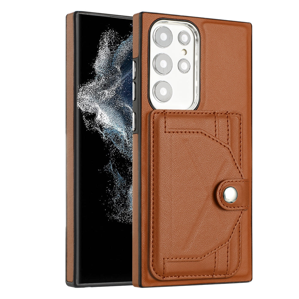 Samsung Galaxy S23 Ultra Shockproof Leather Phone Case with Card Holder - Stylish, Durable, and Convenient