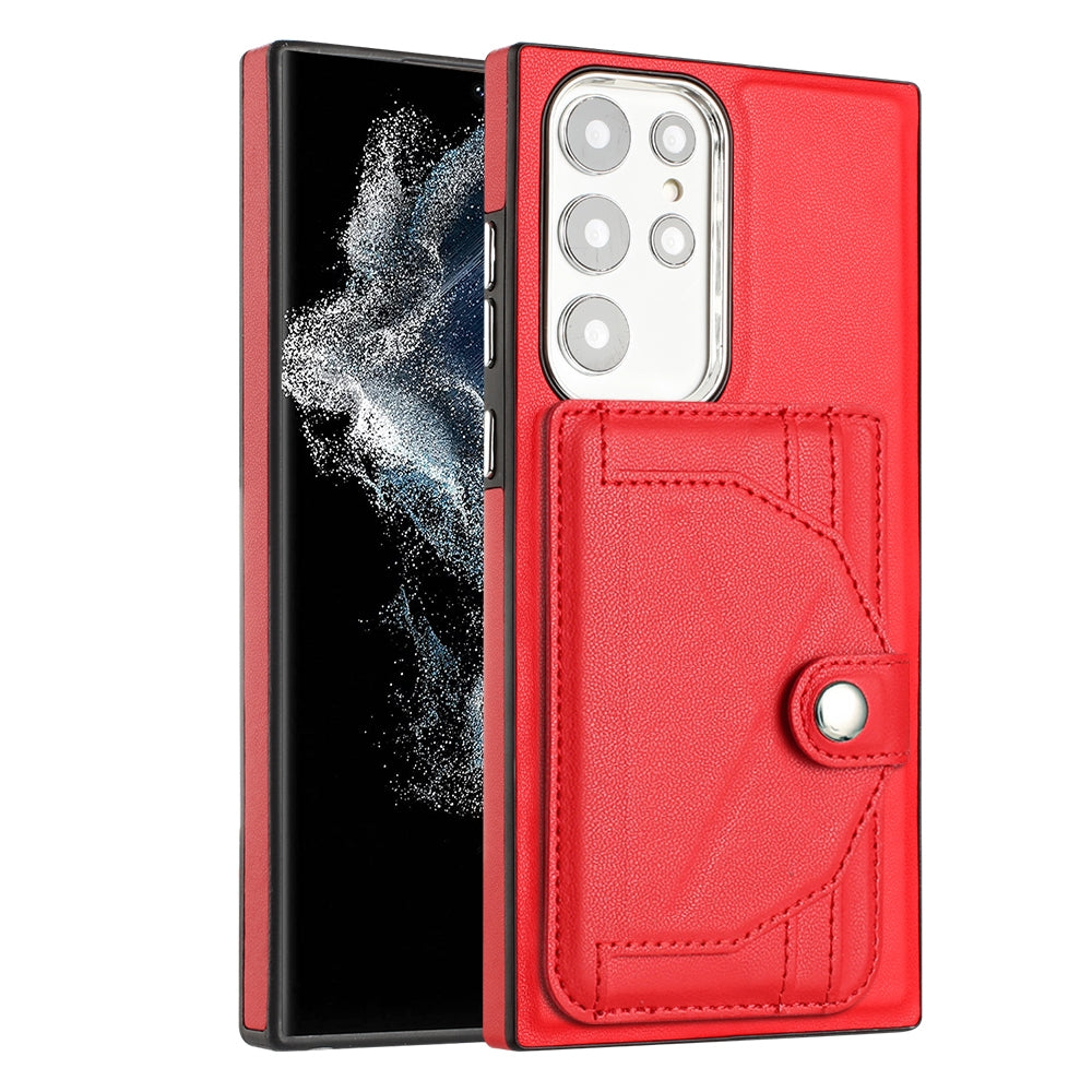 Samsung Galaxy S23 Ultra Shockproof Leather Phone Case with Card Holder - Stylish, Durable, and Convenient