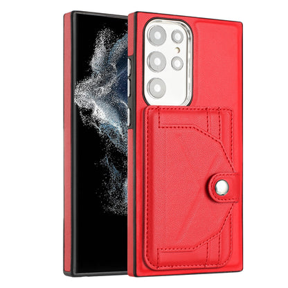 Samsung Galaxy S23 Ultra Shockproof Leather Phone Case with Card Holder - Stylish, Durable, and Convenient