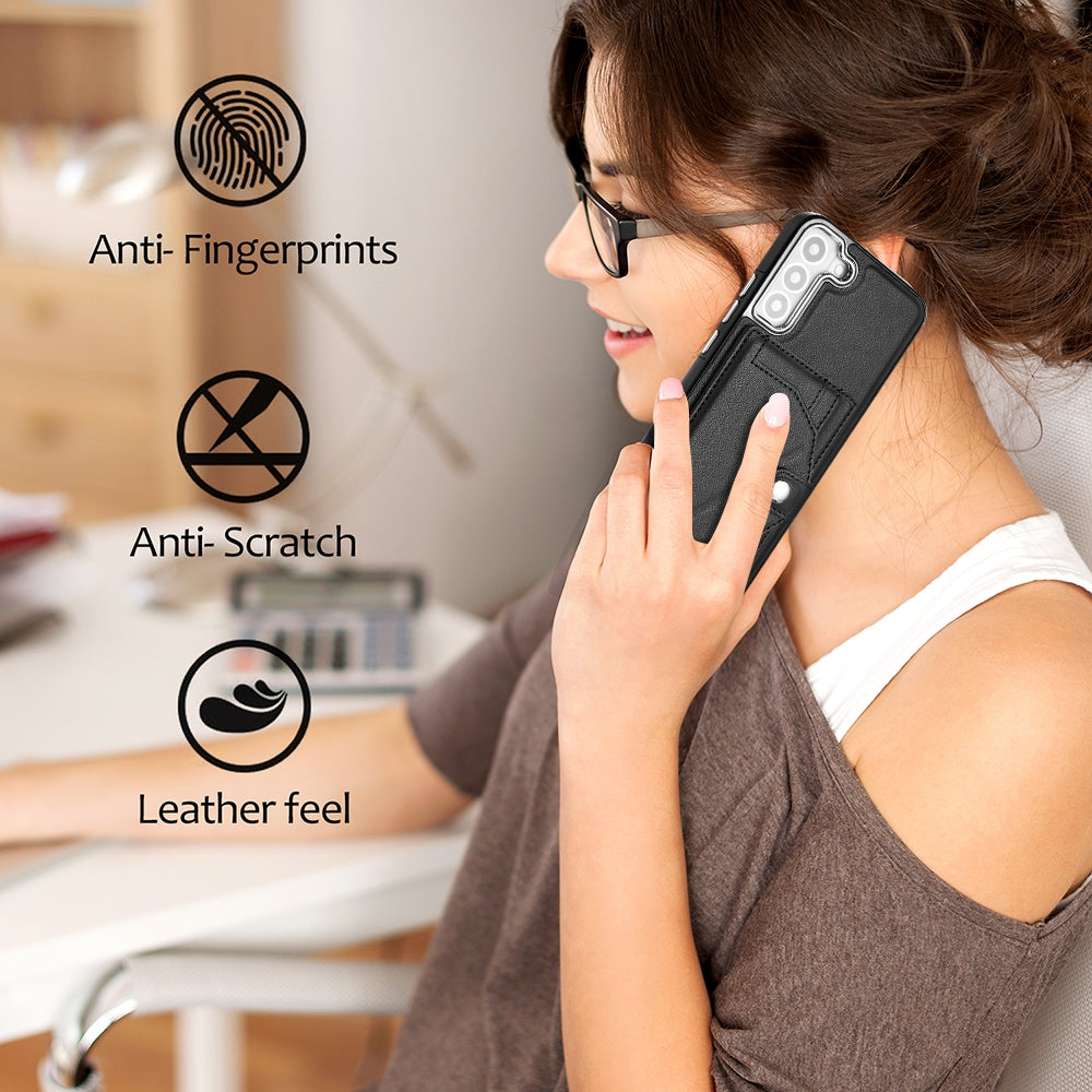 Samsung Galaxy S23+ Shockproof Leather Phone Case with Card Holder - Stylish, Durable, and Convenient