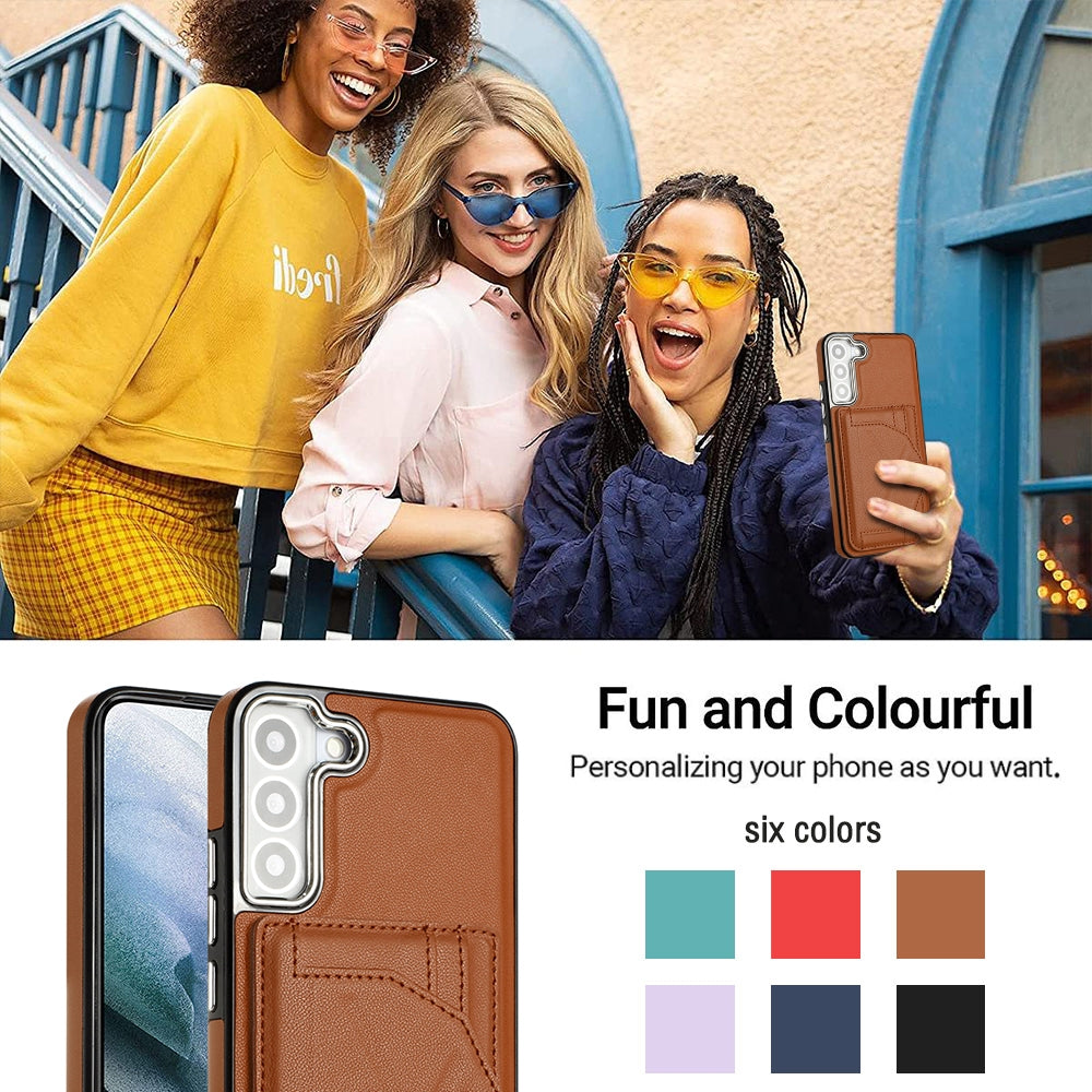 Samsung Galaxy S23+ Shockproof Leather Phone Case with Card Holder - Stylish, Durable, and Convenient