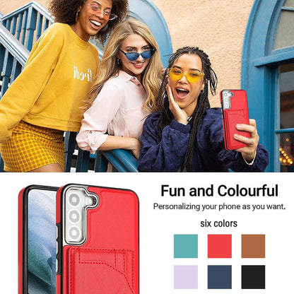 Samsung Galaxy S23+ Shockproof Leather Phone Case with Card Holder - Stylish, Durable, and Convenient