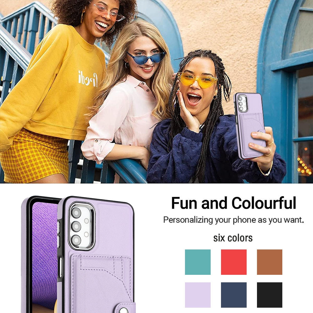 Samsung Galaxy M23 5G Shockproof Leather Phone Case with Card Holder - Stylish, Durable, and Convenient