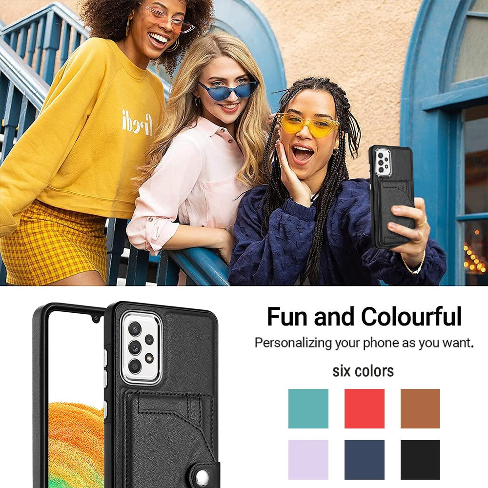 Samsung Galaxy A73 5G Shockproof Leather Phone Case with Card Holder - Stylish, Durable, and Convenient