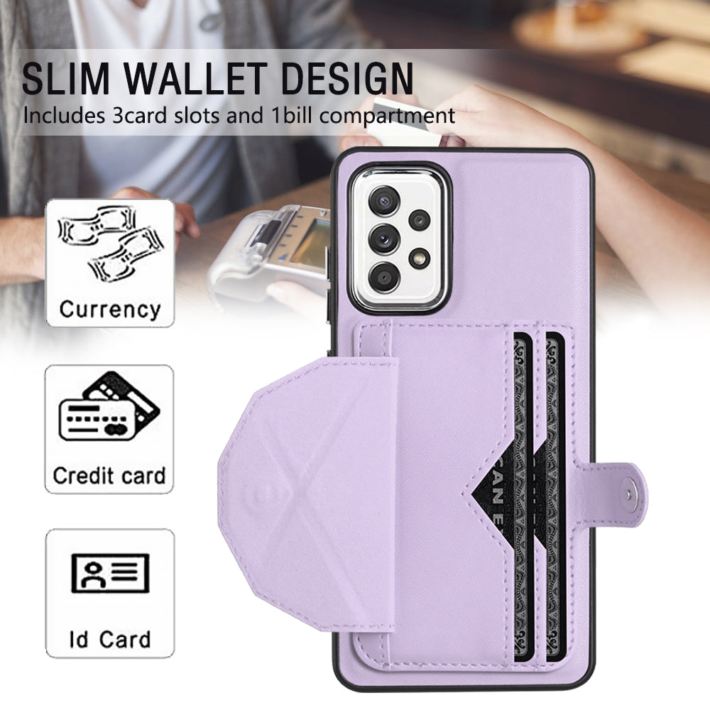 Samsung Galaxy A73 5G Shockproof Leather Phone Case with Card Holder - Stylish, Durable, and Convenient