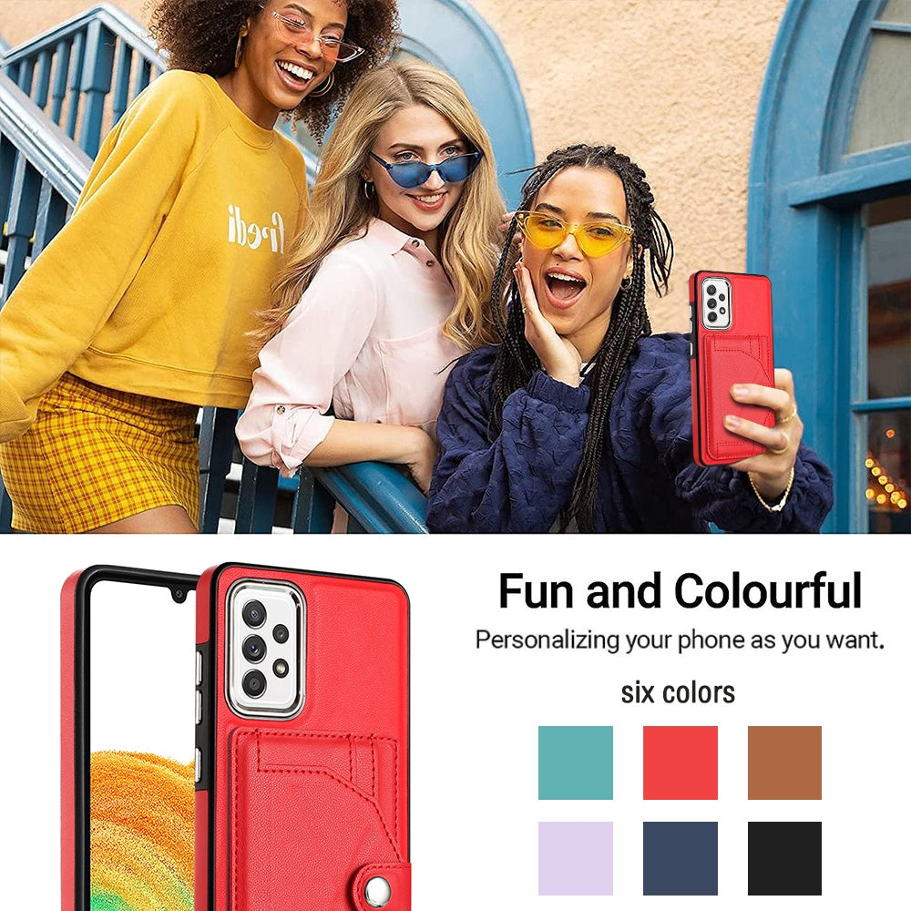 Samsung Galaxy A73 5G Shockproof Leather Phone Case with Card Holder - Stylish, Durable, and Convenient