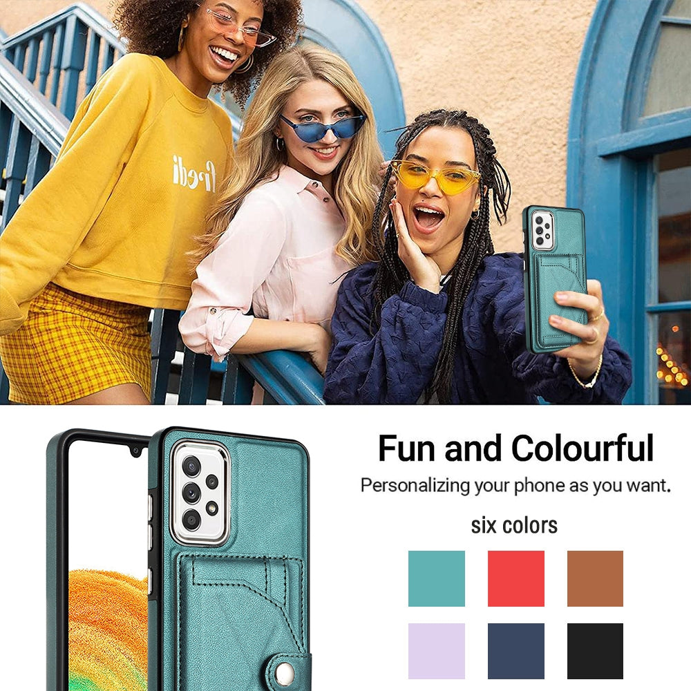 Samsung Galaxy A33 5G Shockproof Leather Phone Case with Card Holder - Stylish, Durable, and Convenient