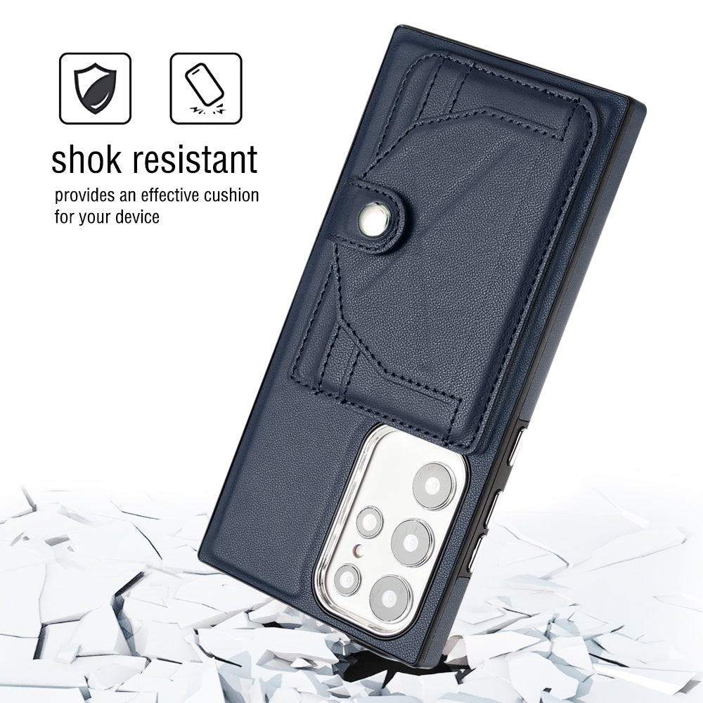 Samsung Galaxy S22 Ultra 5G Shockproof Leather Phone Case with Card Holder - Stylish, Durable, and Convenient
