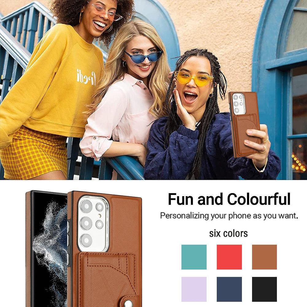 Samsung Galaxy S22 Ultra 5G Shockproof Leather Phone Case with Card Holder - Stylish, Durable, and Convenient