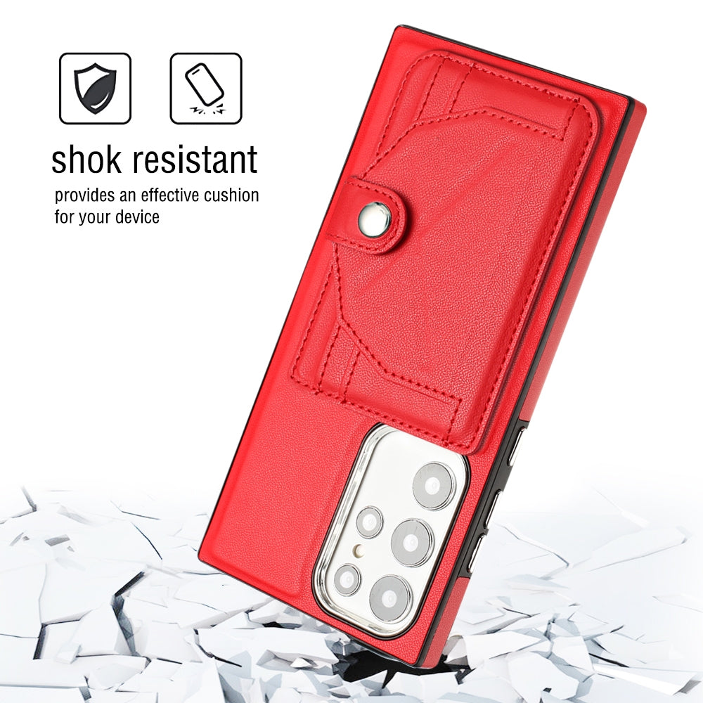 Samsung Galaxy S22 Ultra 5G Shockproof Leather Phone Case with Card Holder - Stylish, Durable, and Convenient