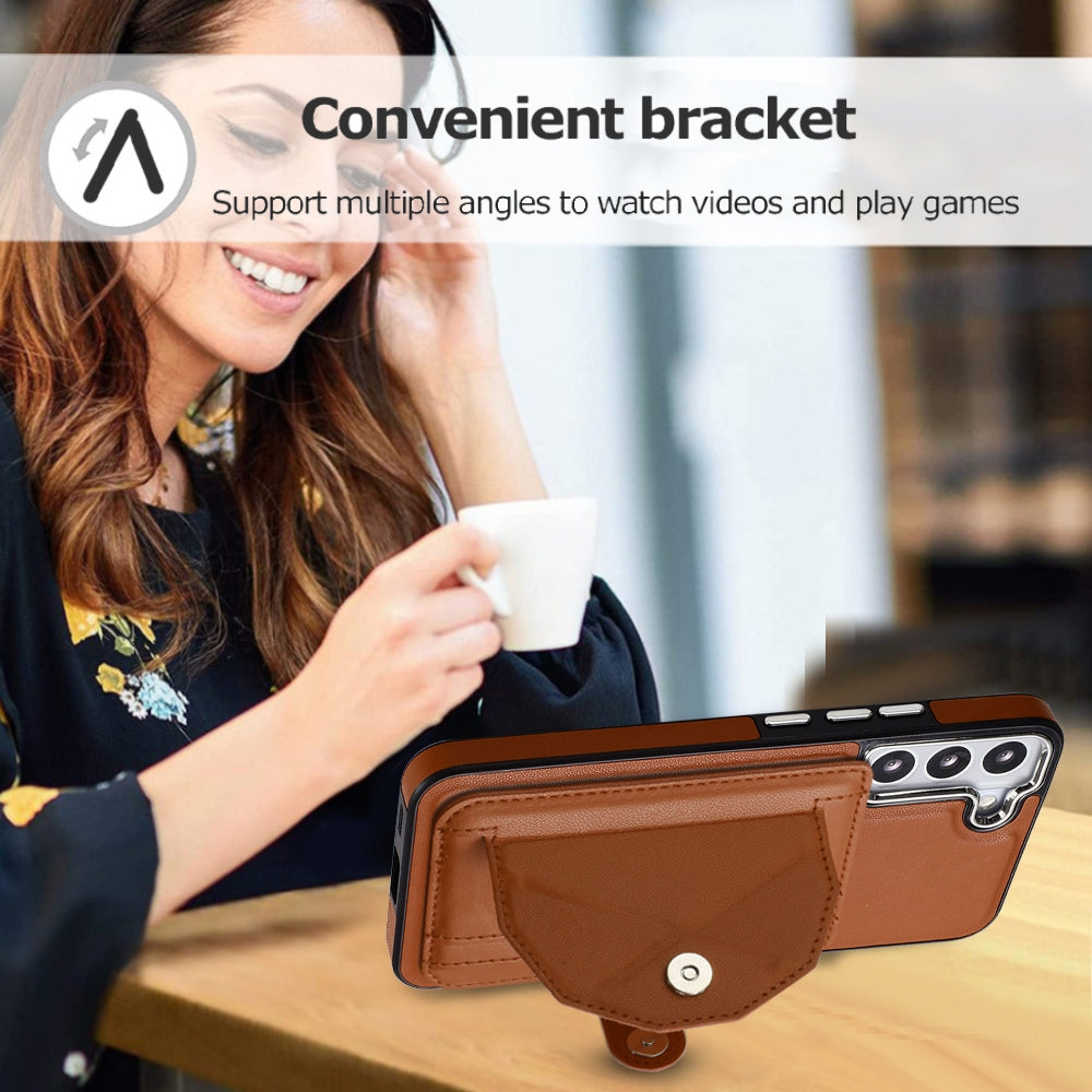 Samsung Galaxy S22+ 5G Shockproof Leather Phone Case with Card Holder - Stylish, Durable, and Convenient