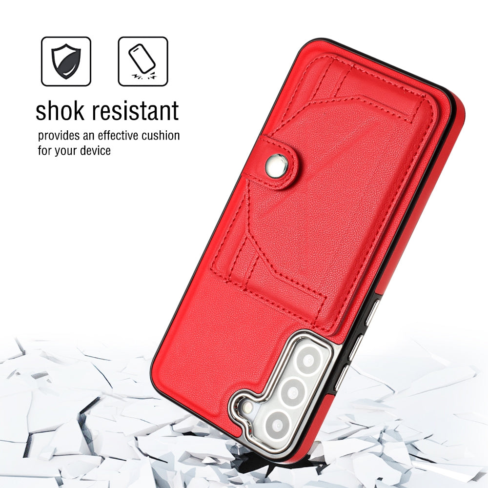 Samsung Galaxy S22 5G Shockproof Leather Phone Case with Card Holder - Stylish, Durable, and Convenient
