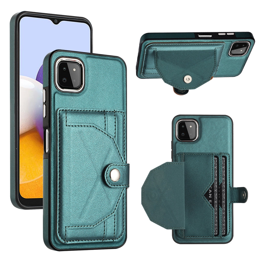 Samsung Galaxy A22 5G Shockproof Leather Phone Case with Card Holder - Stylish, Durable, and Convenient