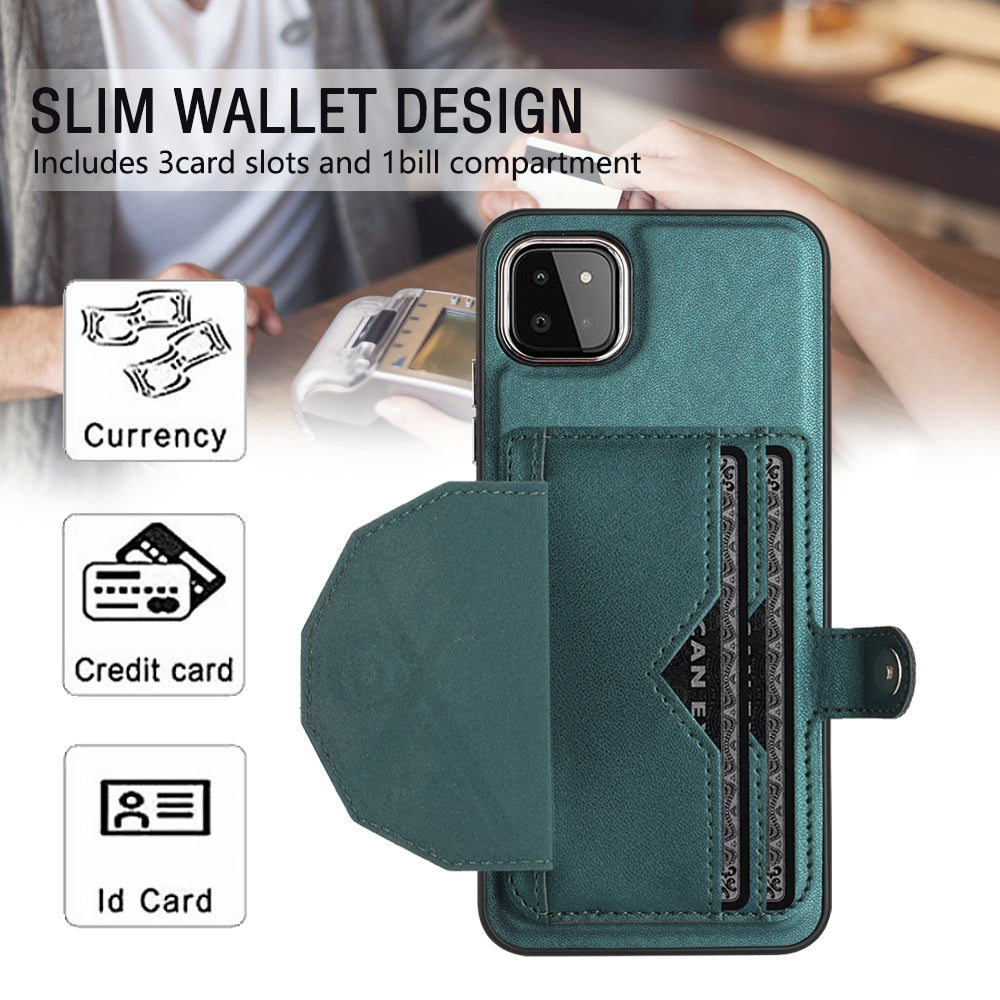 Samsung Galaxy A22 5G Shockproof Leather Phone Case with Card Holder - Stylish, Durable, and Convenient