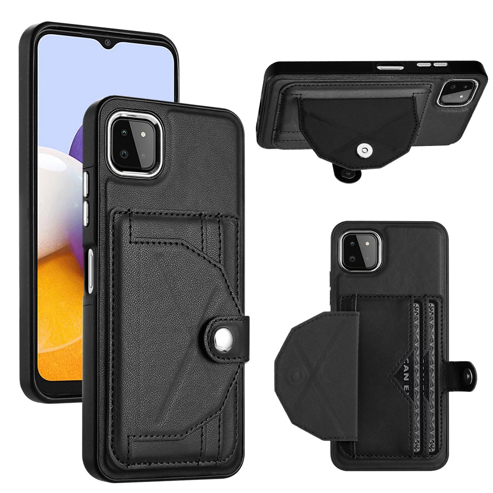 Samsung Galaxy A22 5G Shockproof Leather Phone Case with Card Holder - Stylish, Durable, and Convenient