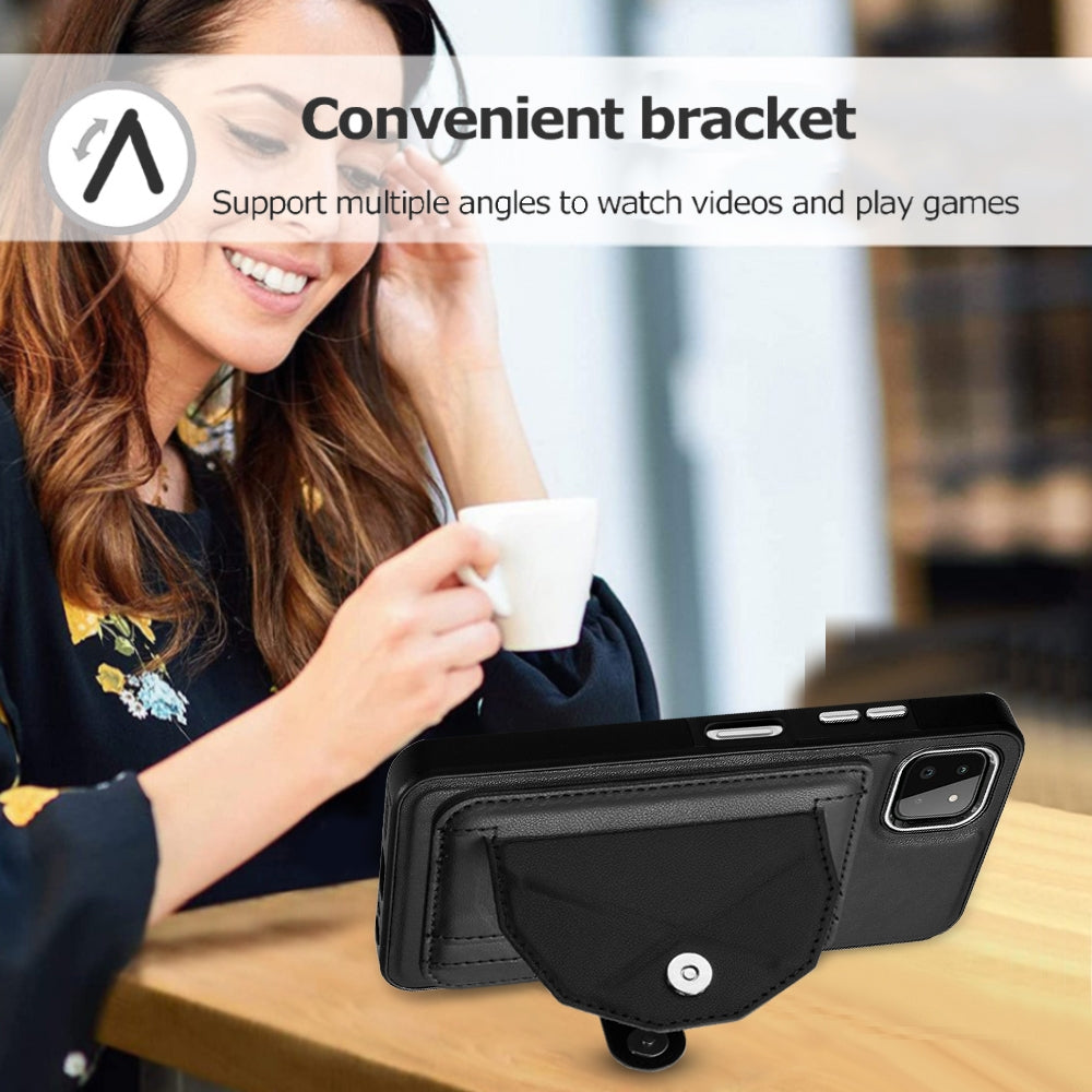 Samsung Galaxy A22 5G Shockproof Leather Phone Case with Card Holder - Stylish, Durable, and Convenient