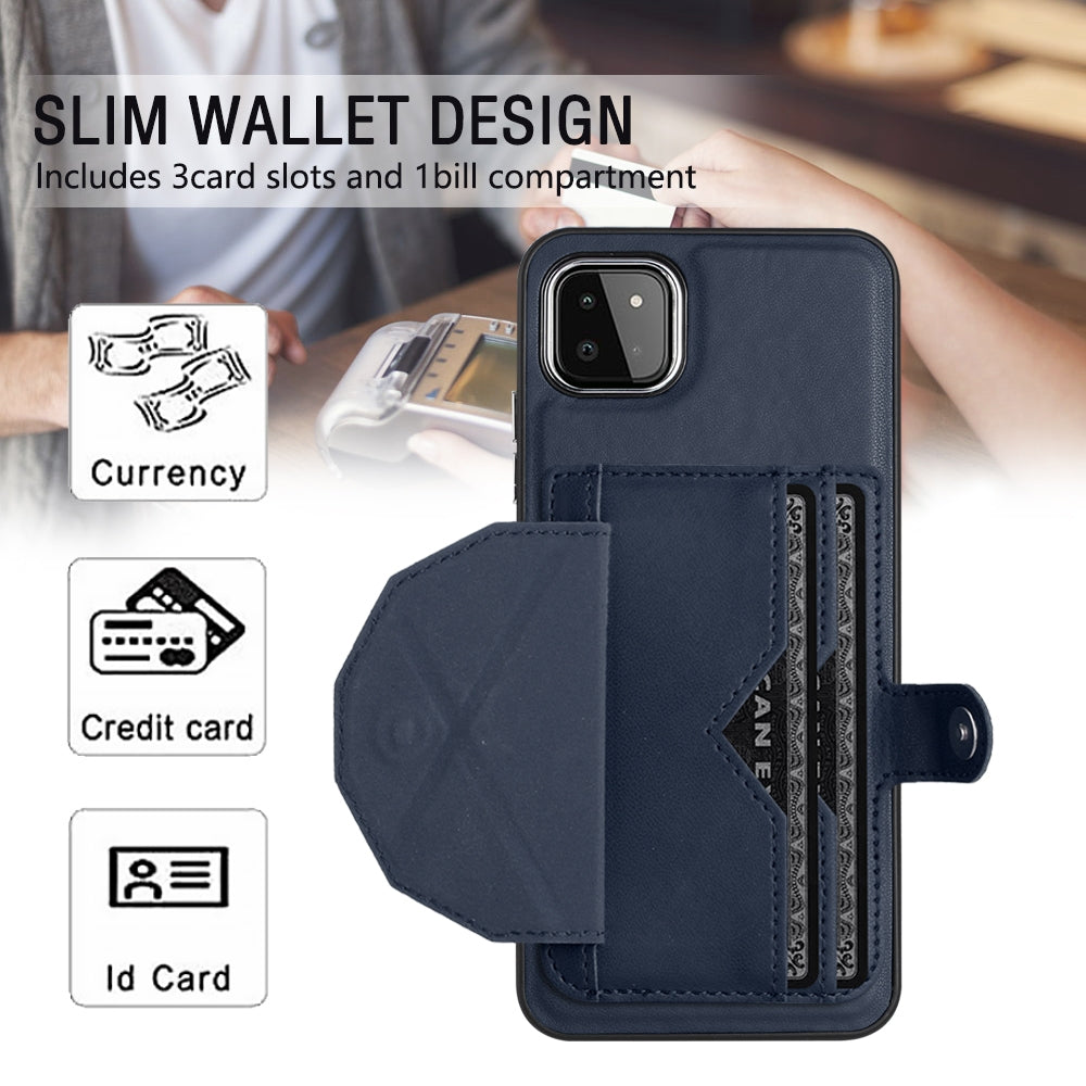 Samsung Galaxy A22 5G Shockproof Leather Phone Case with Card Holder - Stylish, Durable, and Convenient