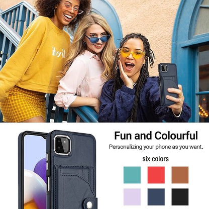 Samsung Galaxy A22 5G Shockproof Leather Phone Case with Card Holder - Stylish, Durable, and Convenient