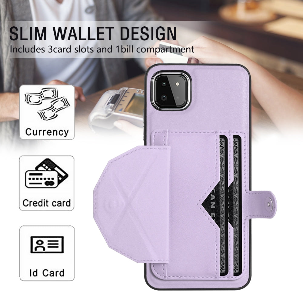 Samsung Galaxy A22 5G Shockproof Leather Phone Case with Card Holder - Stylish, Durable, and Convenient