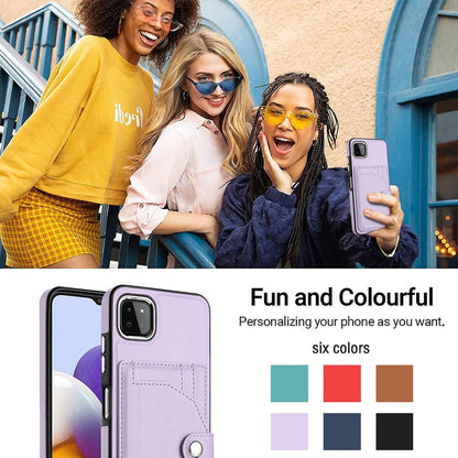 Samsung Galaxy A22 5G Shockproof Leather Phone Case with Card Holder - Stylish, Durable, and Convenient