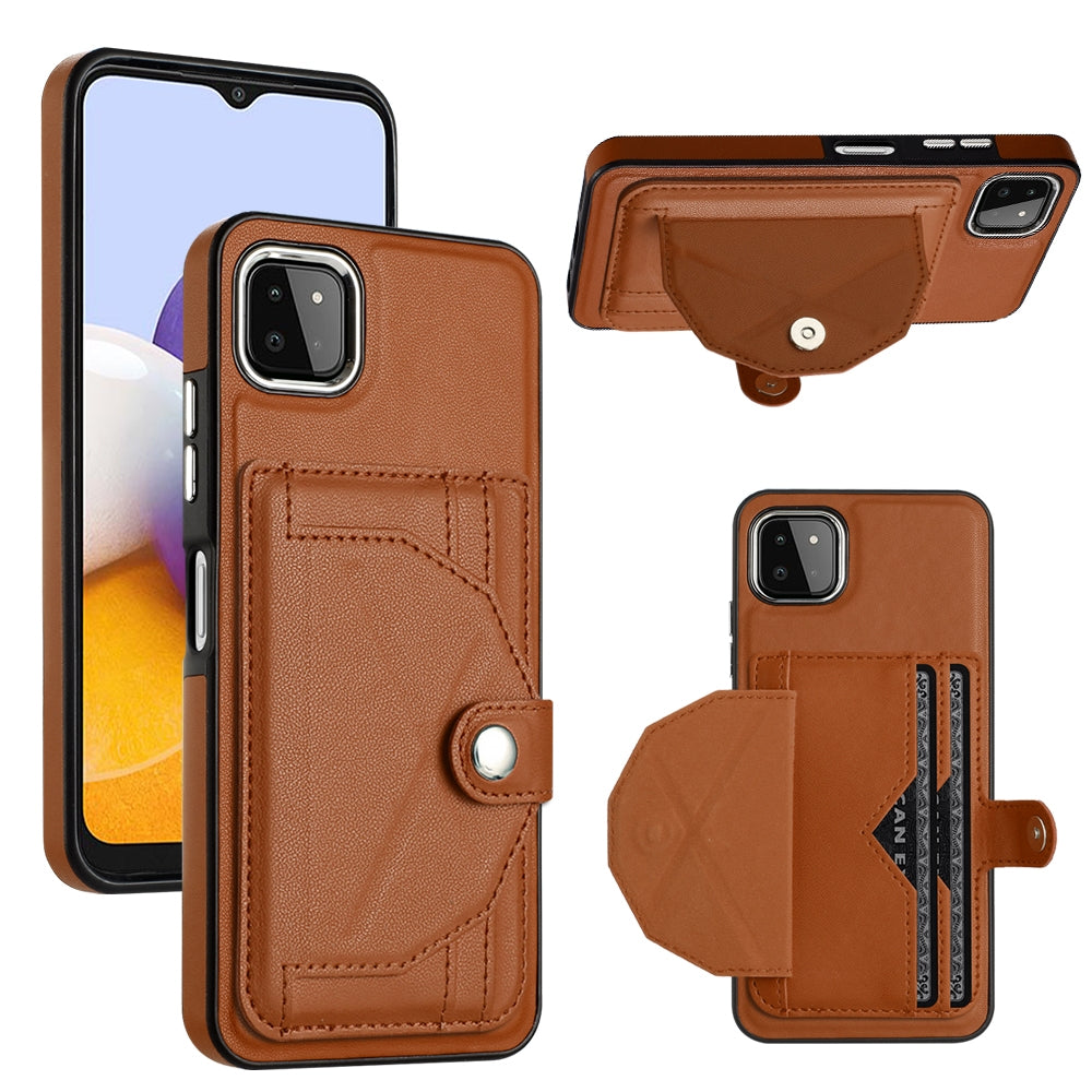 Samsung Galaxy A22 5G Shockproof Leather Phone Case with Card Holder - Stylish, Durable, and Convenient