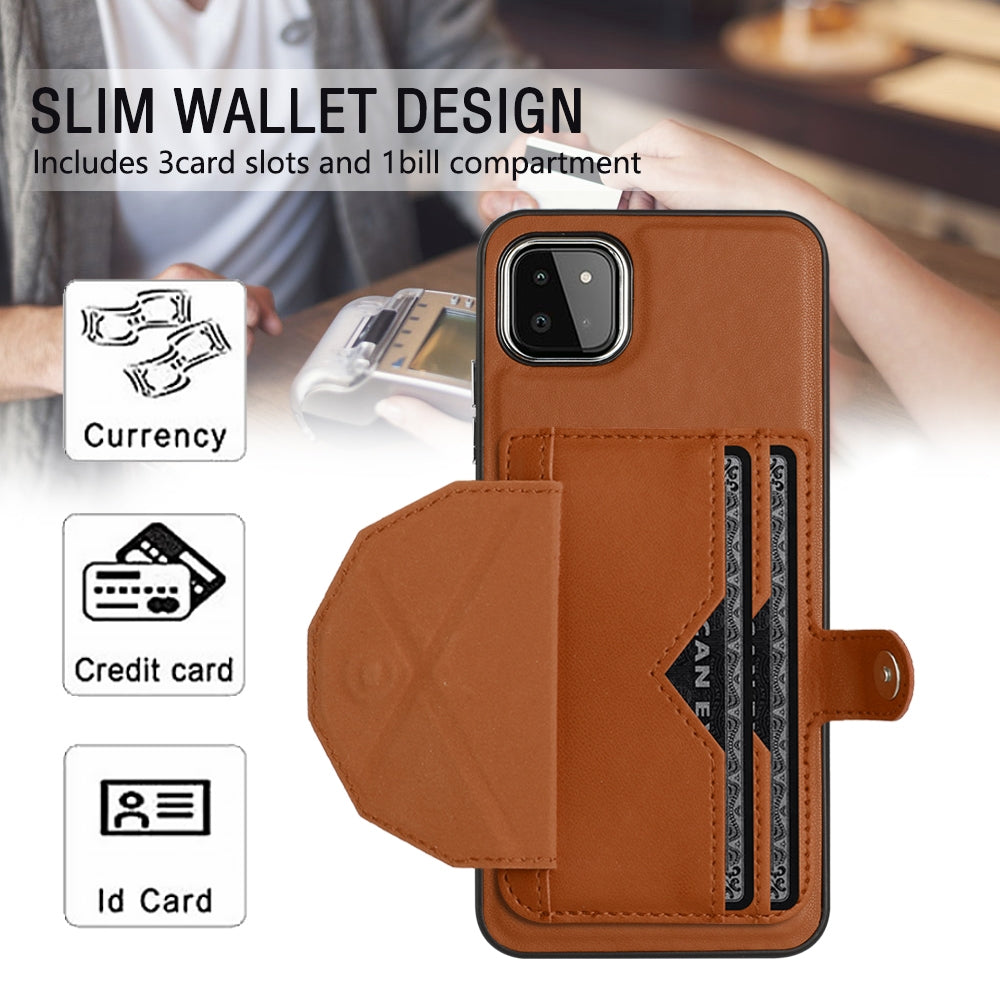 Samsung Galaxy A22 5G Shockproof Leather Phone Case with Card Holder - Stylish, Durable, and Convenient